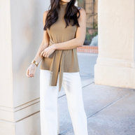 KiraGrace HIGH WAIST WIDE LEG PANT: IVORY PONTE