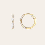 Zoe Lev Bold Triple Row Diamond Huggie Earrings