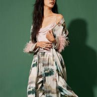 Ulivary Landscape Pajama Set 3pcs Feather