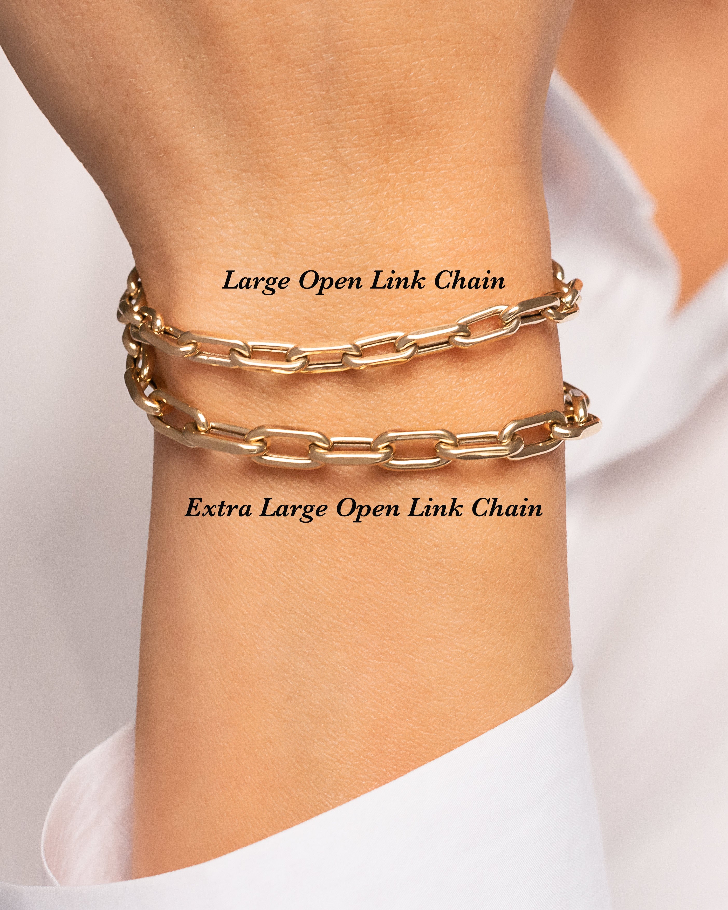 Zoe Lev 14k Gold Extra Large Open Link Chain Bracelet
