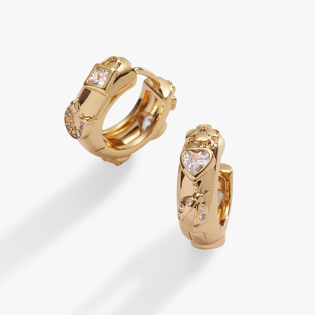 ALEX AND ANI Love And Luck Huggie Hoops