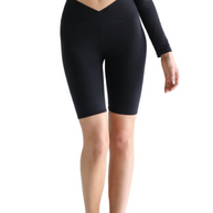 Gianine MATHILDE BLACK Activewear V Fold Long Shorts
