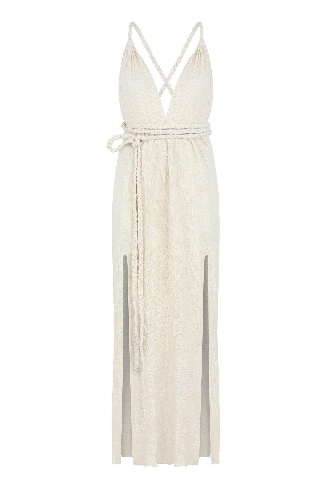 Muse Braided Straps Dress - Natural