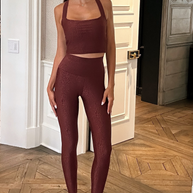 Gianine JACQUELINE BORDEAUX  High Waist Activewear Legging