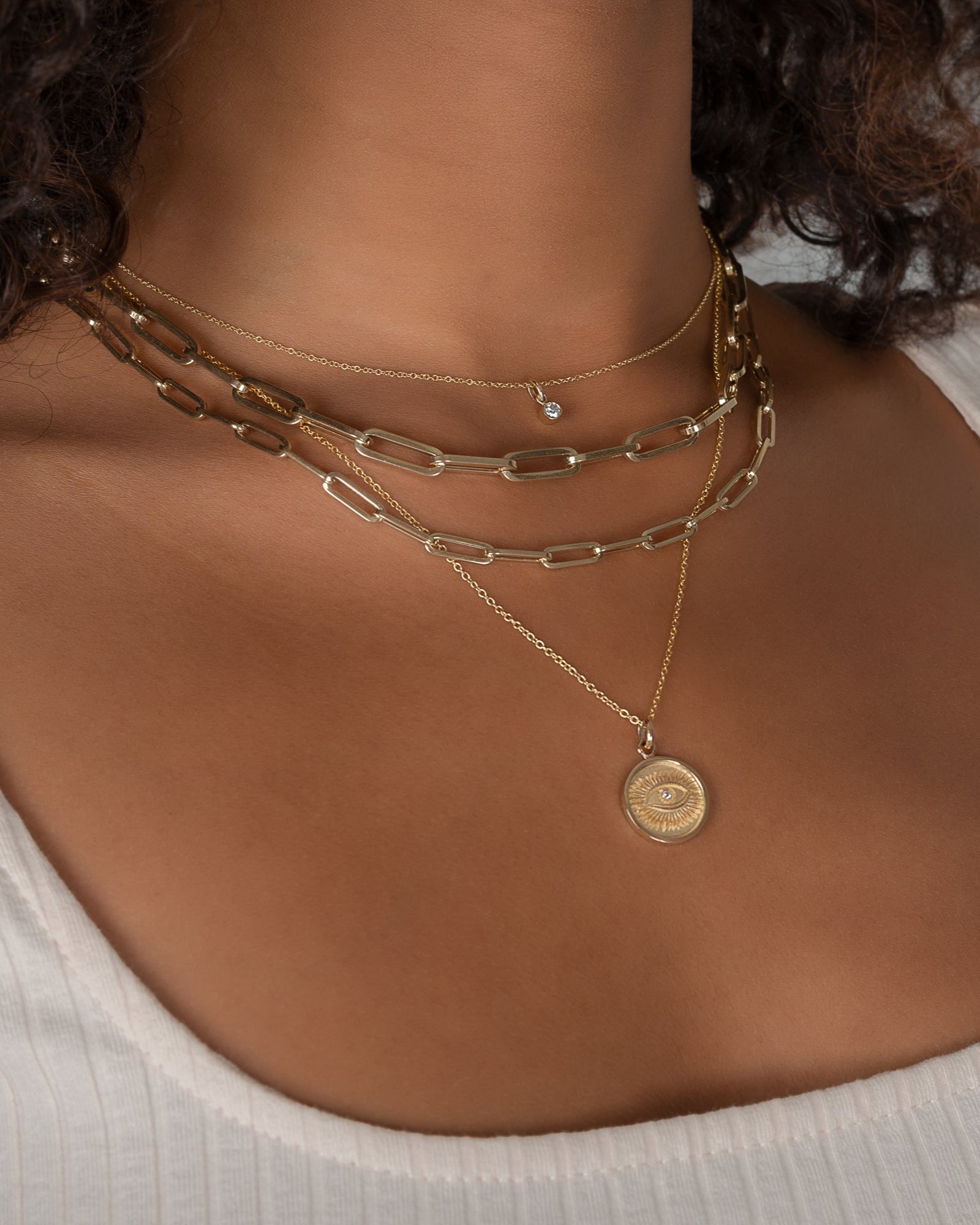 Zoe Lev 14k Gold Large Paper Clip Chain Necklace