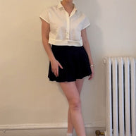 Reistor Oversized Crop Shirt in Off-white