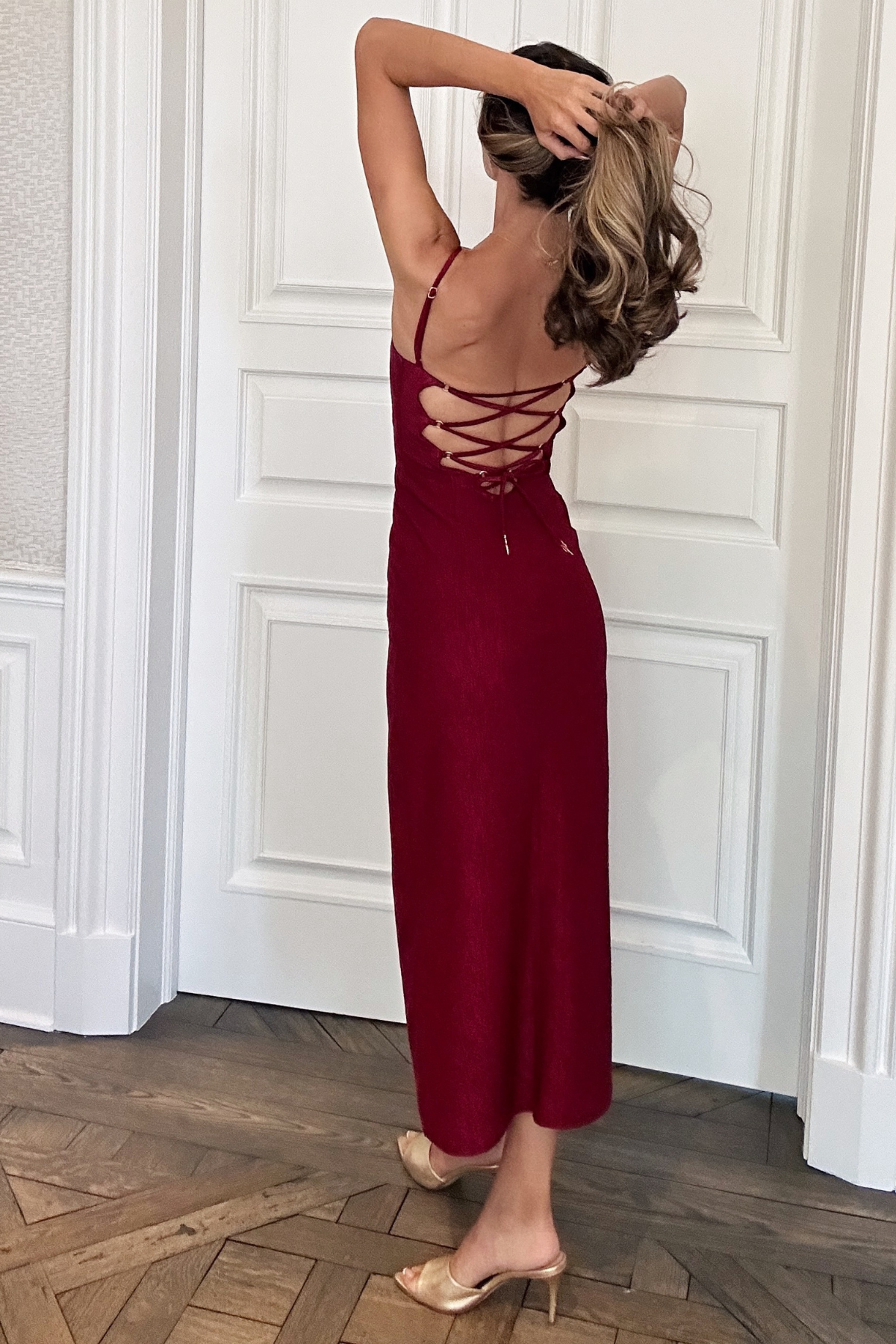 Gianine PAMPELONE  BURGUNDY JACQUARD Dress