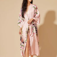 Ulivary Peacock Pink Kimono Robe