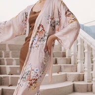 Ulivary Folding Fan Kimono Robe