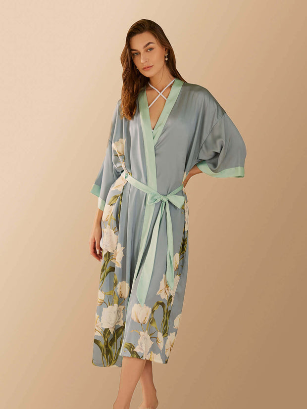 Ulivary Peony Floral Kimono Robe