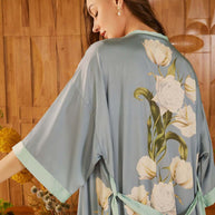 Ulivary Peony Floral Kimono Robe