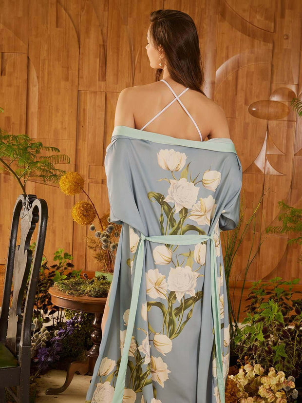 Ulivary Peony Floral Kimono Robe