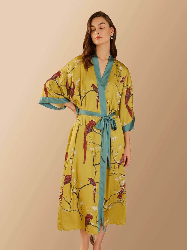 Ulivary Perched Bird Kimono Robe