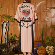 Ulivary Rose Butterfly Kimono Robe