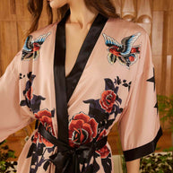 Ulivary Rose Butterfly Kimono Robe