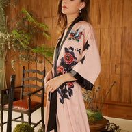 Ulivary Rose Butterfly Kimono Robe