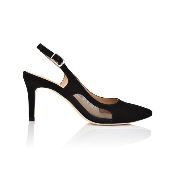 Joan Oloff Dance Black Kid Suede/Black Mesh