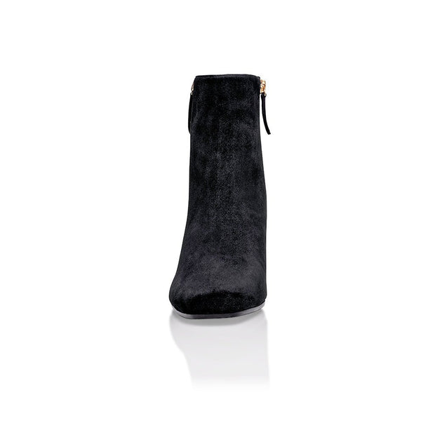 Joan Oloff Arina Bootie Black Kid Suede