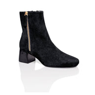 Joan Oloff Arina Bootie Black Kid Suede