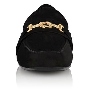 Joan Oloff Adonis Black Nubuck Leather Loafer