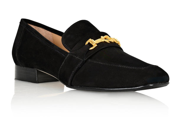 Joan Oloff Adonis Black Nubuck Leather Loafer