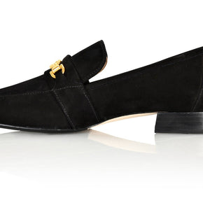 Joan Oloff Adonis Black Nubuck Leather Loafer