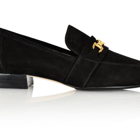 Joan Oloff Adonis Black Nubuck Leather Loafer
