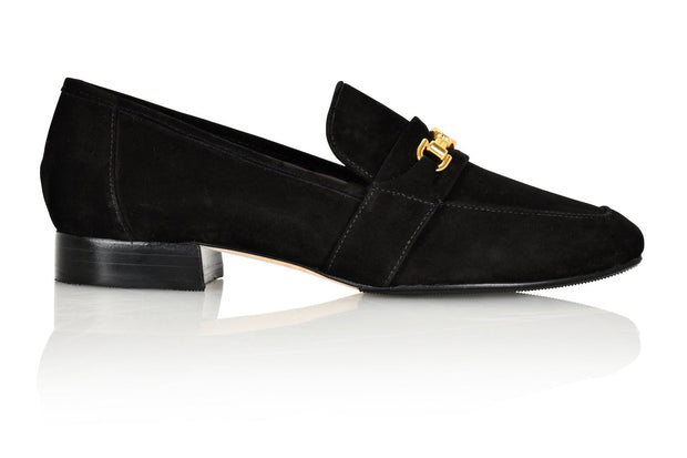 Joan Oloff Adonis Black Nubuck Leather Loafer