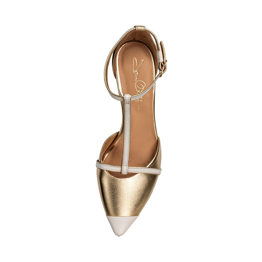 Joan Oloff Desiree Gold / Off White Nappa