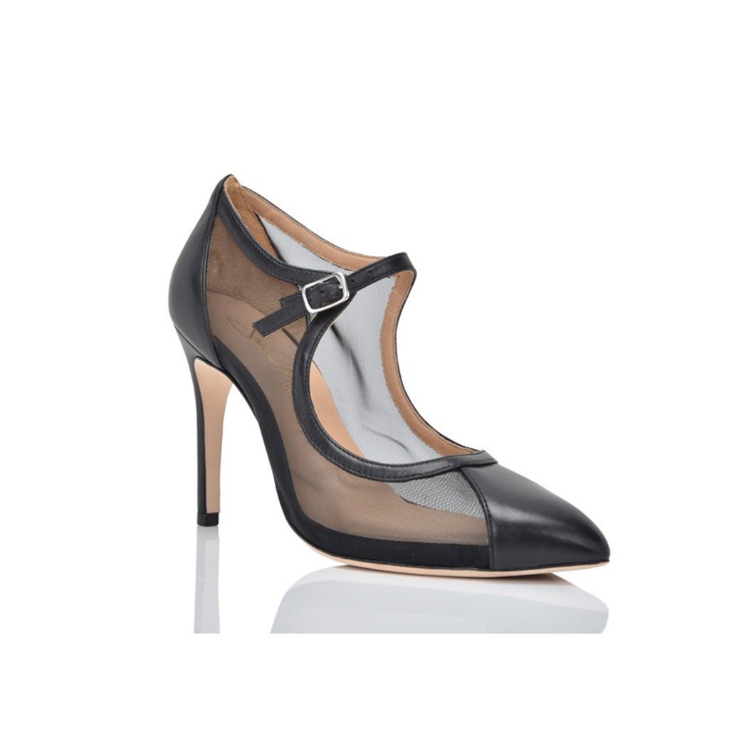 Joan Oloff Rebecca Black Lux Nappa Black Mesh