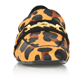 Joan Oloff Adonis Leopard Hair Calf/Black Suede Loafer