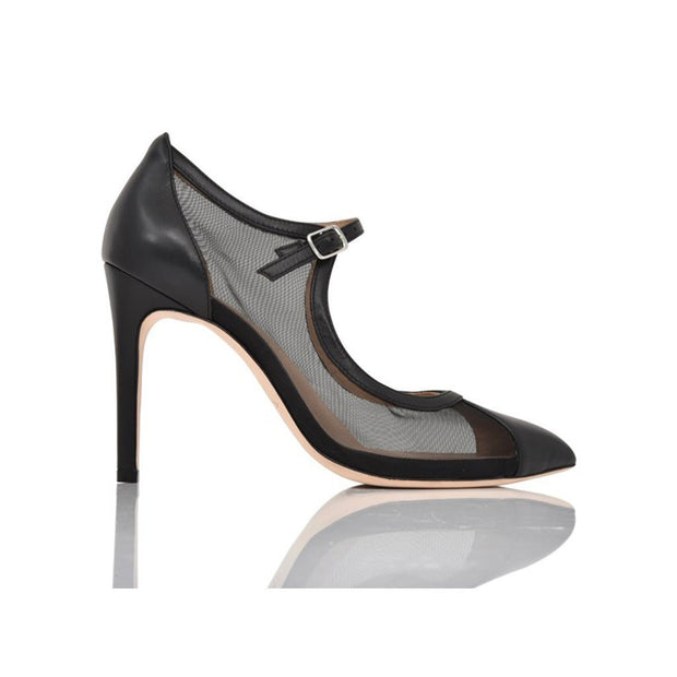 Joan Oloff Rebecca Black Lux Nappa Black Mesh