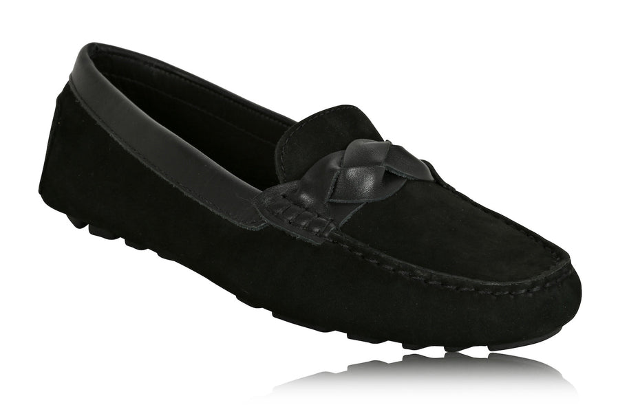 Joan Oloff Piper Black Nubuck/Black Leather