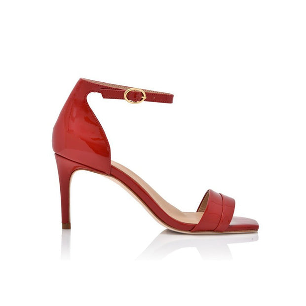 Joan Oloff Simone Red Hot Soft Patent Sandals
