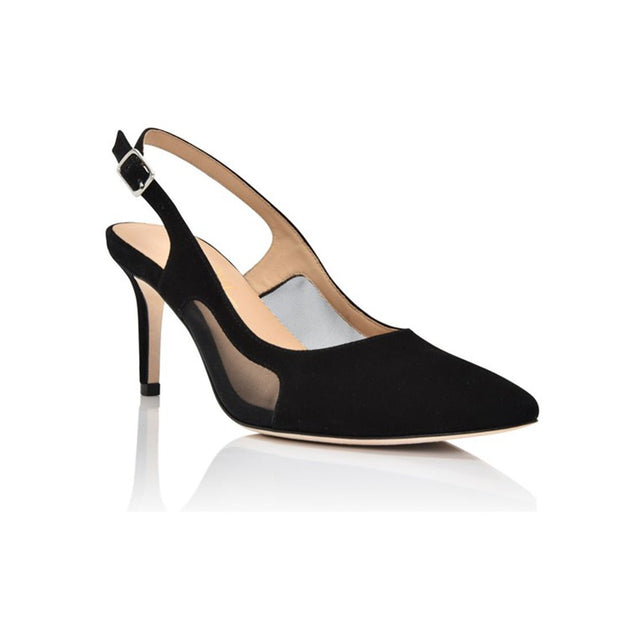 Joan Oloff Dance Black Kid Suede/Black Mesh