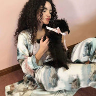 Ulivary Landscape Pajama Set 3pcs Feather