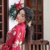 Ulivary Floral Red Kimono Robe