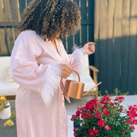 Ulivary Pink Feather Bridal Robe