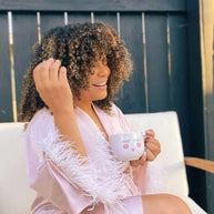 Ulivary Pink Feather Bridal Robe
