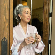 Ulivary Pink Feather Bridal Robe