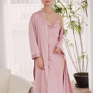 Ulivary Pink Robe Dress Set