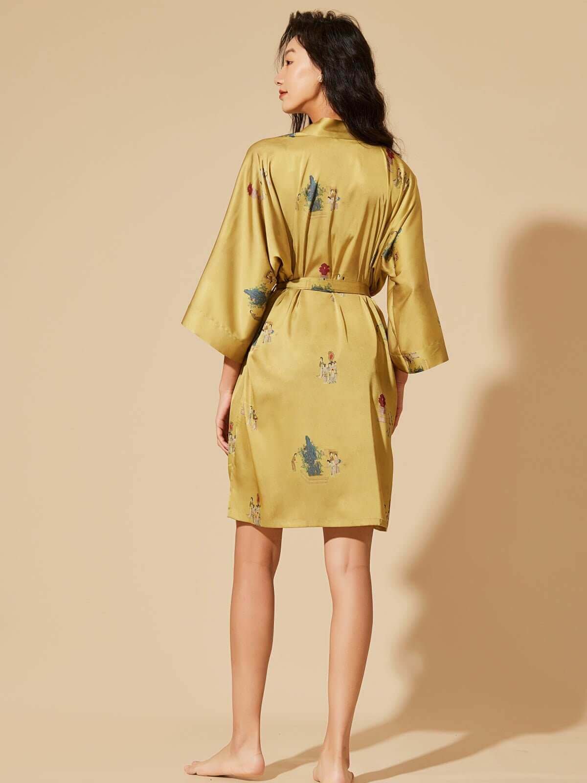 Ulivary Short Kimono Robe Murals