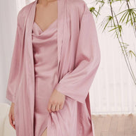Ulivary Pink Robe Dress Set