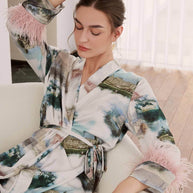 Ulivary Landscape Pajama Set 3pcs Feather