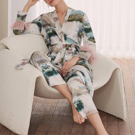 Ulivary Landscape Pajama Set 3pcs Feather