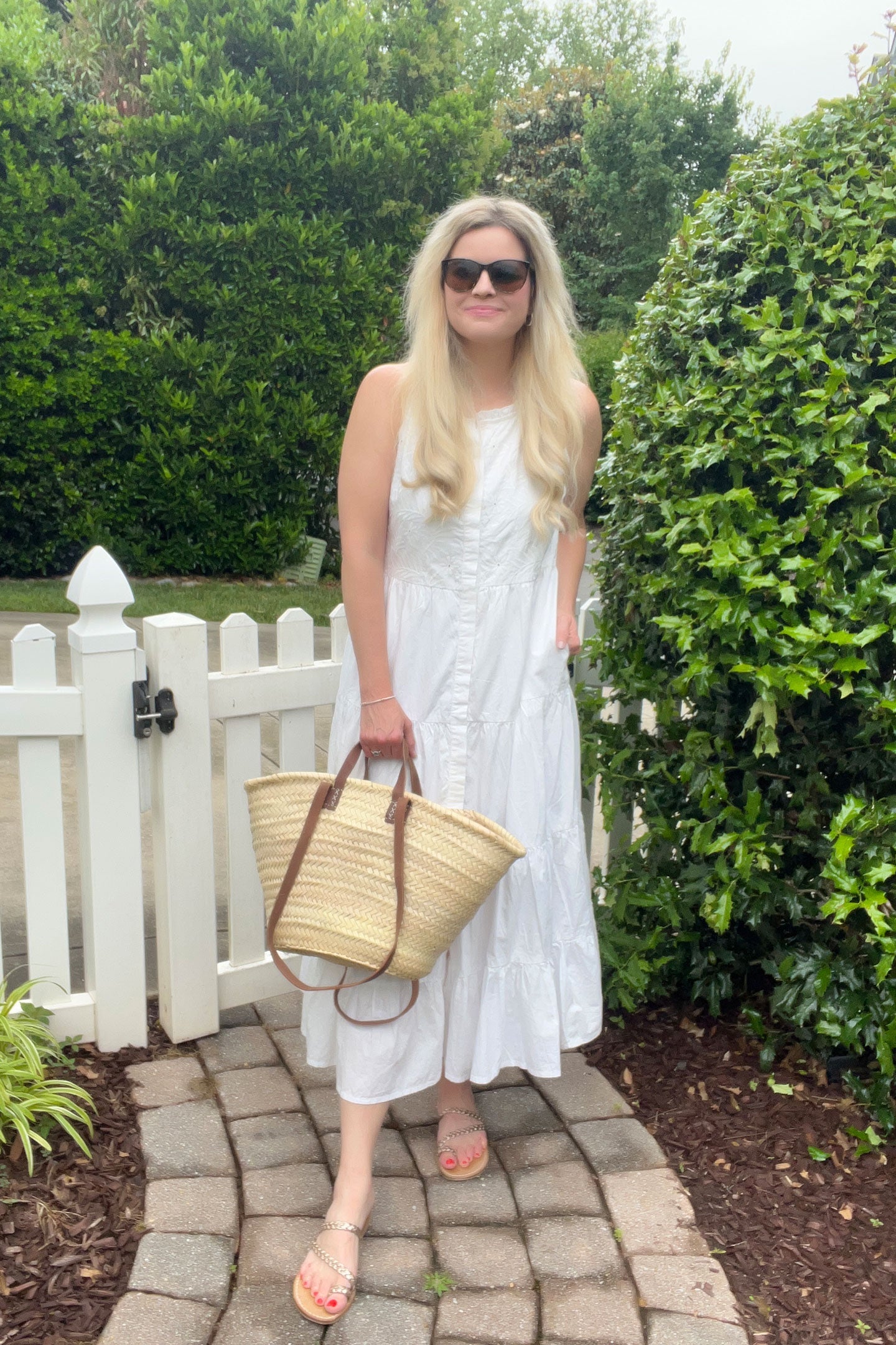 Reistor Sleeveless embroidered tiered maxi dress