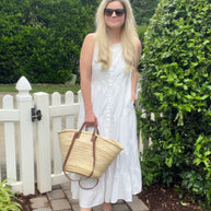 Reistor Sleeveless embroidered tiered maxi dress