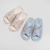Ulivary Classic Cross-Strap Embroidery Slippers (more colors)