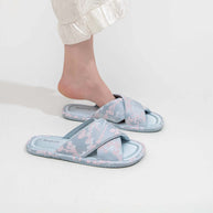 Ulivary Classic Cross-Strap Embroidery Slippers (more colors)