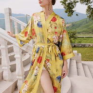 Ulivary Golden Spring Kimono Robe